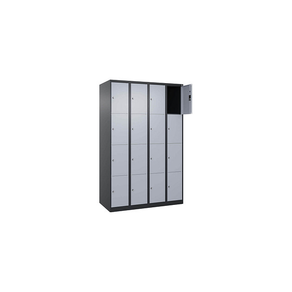 4068427573190 - Schließfachschrank Classic Plus schwarzgrau weißaluminium 080000-404 S10034 16 Schließfächer 1200 x 500 x 1850 cm 406842757 4068427573190 - Schließfachschrank Classic Plus schwarzgrau weißaluminium 080000-404 S10034 16 Schließfächer 1200 x 500 x 1850 cm 406842757