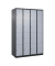 Schließfachschrank Classic Plus schwarzgrau, weißaluminium 080000-404 S10034, 16 Schließfächer 120,0 x 50,0 x 185,0 cm