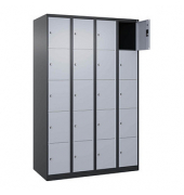 Schließfachschrank Classic Plus schwarzgrau, weißaluminium 080000-405 S10018, 20 Schließfächer 120,0 x 50,0 x 185,0 cm
