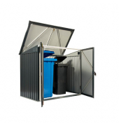 Mülltonnenbox, anthrazitweiß