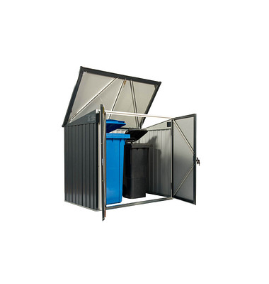 Mülltonnenbox, anthrazitweiß