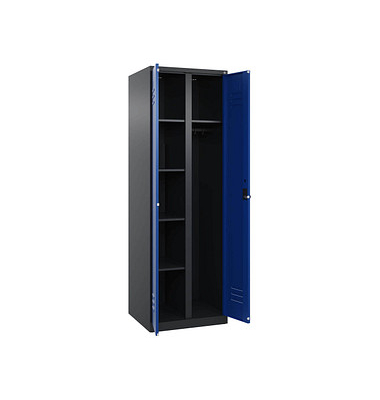Spind Classic Plus enzianblau, schwarzgrau 080600-20 S10046, 1 Schließfach 60,0 x 50,0 x 185,0 cm