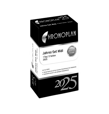 Kalendereinlage 50535, Tagesplan Komplett-Set, 1 Tag / 2 Seiten, 96x172mm (Midi), 2025