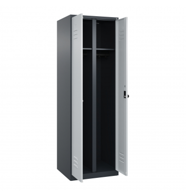 C+P Schwarz-Weiß-Spind Classic PLUS 1850x600x500mm 2Abteile anlgr