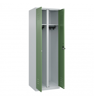 C+P Schwarz-Weiß-Spind Classic PLUS 1850x600x500mm 2Abteile lgrrgn