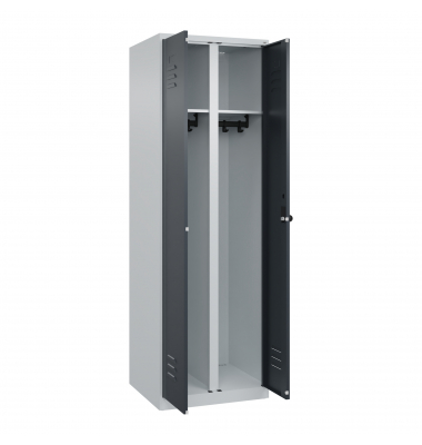 C+P Schwarz-Weiß-Spind Classic PLUS 1850x600x500mm 2Abteile lgran