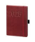 Buchkalender 02-0147, V-Book, bordeaux, 1 Woche /  2 Seiten, 14x21cm (A5), 2026