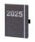 Buchkalender 02-0348, V-Book, grau, 1 Woche / 2 Seiten, 9x14cm (A6), 2025