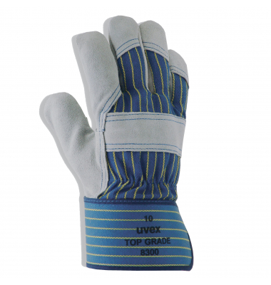 Schutzhandschuhe Top Grade 8300, Leder, grau/blau, Größe 9 / L