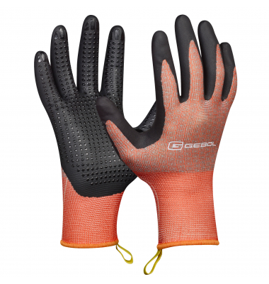 Gartenhandschuhe CLIVIA, Nitril, schwarz/orange, Größe 8 / M