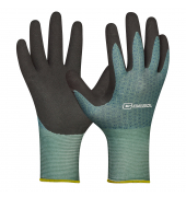 Arbeitshandschuhe MENTHA, Latexschaum, schwarz/grün, Größe 7 / S