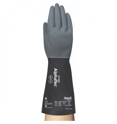 Chemikalienschutzhandschuhe  AlphaTec , Nitril, Neopren, grau/schwarz, Größe 10 / XL