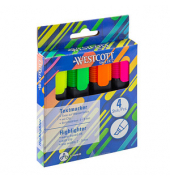 Textmarker Highlighter, E-744249 00, Etui, 4-farbig sortiert, 2-5mm Keilspitze