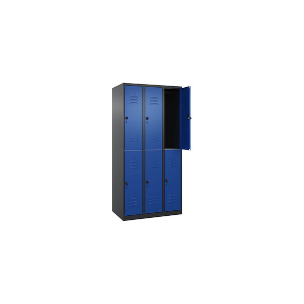 4068427432541 - Spind Classic Plus enzianblau schwarzgrau 080300-30 S10091 6 Schließfächer 900 x 500 x 1850 cm 4068427432541 C+P-Möbel 4068427432541 - Spind Classic Plus enzianblau schwarzgrau 080300-30 S10091 6 Schließfächer 900 x 500 x 1850 cm 4068427432541 C+P-Möbel