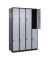Spind Classic Plus schwarzgrau, weißaluminium 080300-40 S10118, 8 Schließfächer 120,0 x 50,0 x 185,0 cm