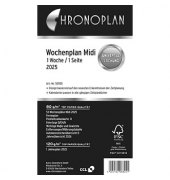 Kalendereinlage 50555, Wochenplan, 1 Woche / 2 Seiten, 96x172mm (Midi), 2025