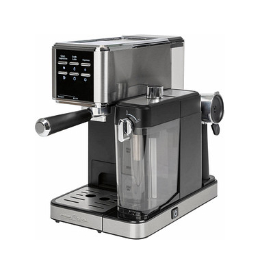Espressomaschine PC-ES-KA 1266 501266, silber/schwarz, 1350 Watt, 1-2 Tassen pro Br&uuml;hvorgang