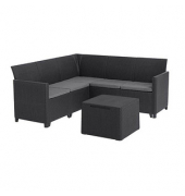 Loungegruppe Korfu, anthrazit Kunststoff, 5-teilig