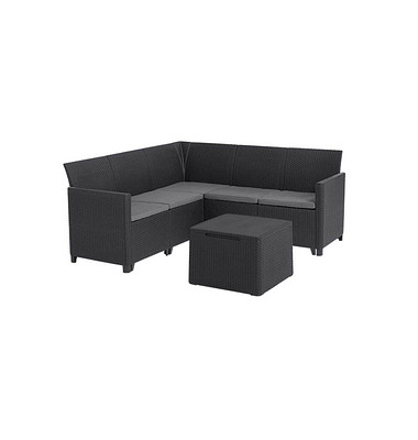 Loungegruppe Korfu, anthrazit Kunststoff, 5-teilig