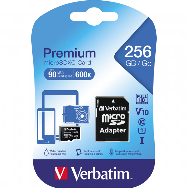 0023942440871 - Premium - Flash-Speicherkarte (SD-Adapter inbegriffen) - 256 GB - UHS Class 1   Class10 - microSDXC UHS-I