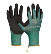 Arbeitshandschuhe SALVIA, Latexschaum, schwarz/grün, Größe 10 / XL