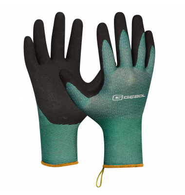 Arbeitshandschuhe SALVIA, Latexschaum, schwarz/grün, Größe 10 / XL