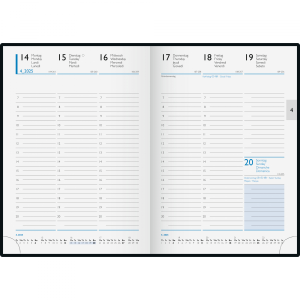 4061947131062 - Buchkalender 5079460905 schwarz 1 Woche   2 Seiten 148x205cm (A5) 2025 4061947131062 Glocken