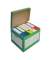 Archivcontainer Deckelbox Color 206104, weiß/grün, Wellpappe
