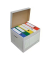 Archivcontainer Deckelbox Color 206107, weiß/grau, Wellpappe