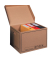 Archivcontainer Deckelbox 2061, A4, naturbraun, innen 33x39x29cm (TxBxH), Wellpappe