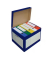 Archivcontainer Deckelbox Color 206102, A4, weiß/blau, Wellpappe