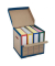 Archivcontainer 2704, braun/blau, Wellpappe