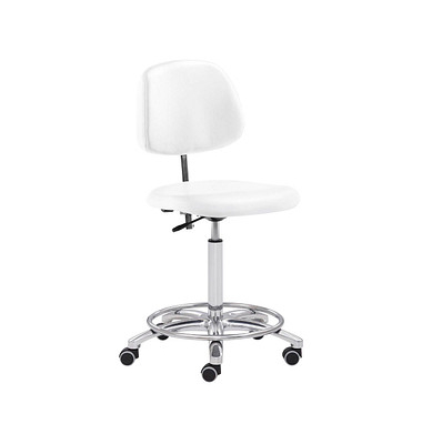 Arbeitsdrehstuhl , weiß / chrom, bis 120kg