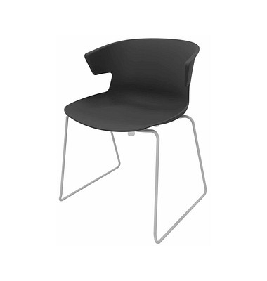 Besucherstuhl COVE OCOVEV0213AA dunkelgrau Kunststoff