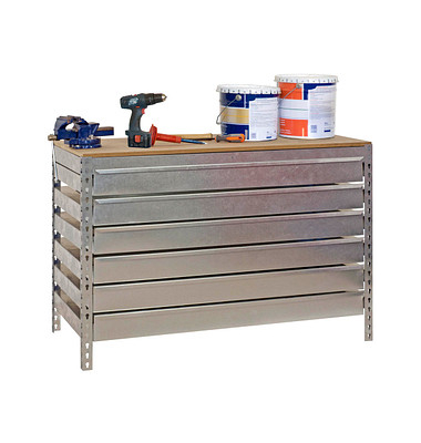 Werkbank SIMONWORK BT5 BOX silber 6 Schubladen 91,0 x 61,0 x 84,2 cm