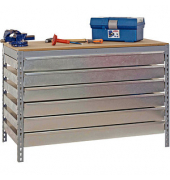 Werkbank SIMONWORK BT5 BOX grau 6 Schubladen 121,0 x 76,0 x 84,2 cm