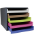 Schubladenbox  hellgrau, karamell, hellgrün, pink, blau 30057674BE, DIN A4 mit 5 Schubladen