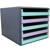 Schubladenbox  minze, lavendel 30057675BE, DIN A4 mit 5 Schubladen
