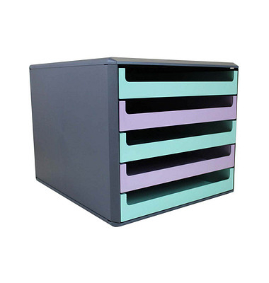 Schubladenbox  minze, lavendel 30057675BE, DIN A4 mit 5 Schubladen