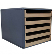 Schubladenbox  karamell 30057652BE, DIN A4 mit 5 Schubladen