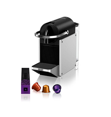 Kapselmaschine Nespresso Pixie EN 127.S EN127.S, silber, 1260 Watt, 1-2 Tassen pro Br&uuml;hvorgang
