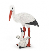 50159 Storch mit Storchjunges Spielfigur