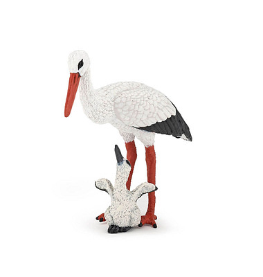 50159 Storch mit Storchjunges Spielfigur