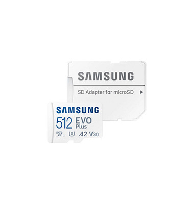 Speicherkarte microSD EVO PLUS (2024) MB-MC512SA/EU, V10, bis 160 MB/Sek., 512 GB