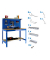 Werkbank-Set SIMONWORK BT3 blau 91,0 x 61,0 x 144,5 cm