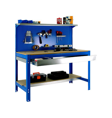 Werkbank-Set SIMONWORK BT3 BOX blau 1 Schublade 121,0 x 61,0 x 144,5 cm