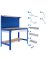 Werkbank-Set SIMONWORK BT3 BOX blau 1 Schublade 121,0 x 61,0 x 144,5 cm