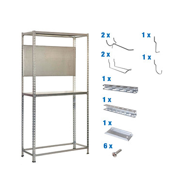 Werkbank-Set SIMONRACING grau 100,0 x 40,0 x 200,0 cm