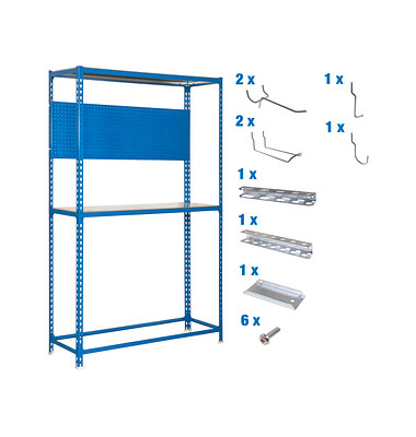 Werkbank-Set SIMONRACING blau 100,0 x 40,0 x 200,0 cm