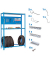 Werkbank-Set SIMONRACING blau 100,0 x 40,0 x 200,0 cm
